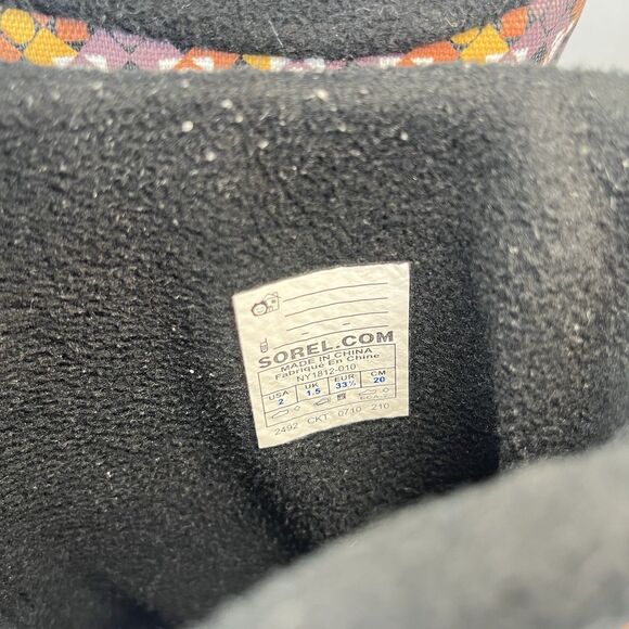 Sorel Girls Youth Size 2 Waterproof Winter Snow Boots Brown Black - Picture 5 of 7